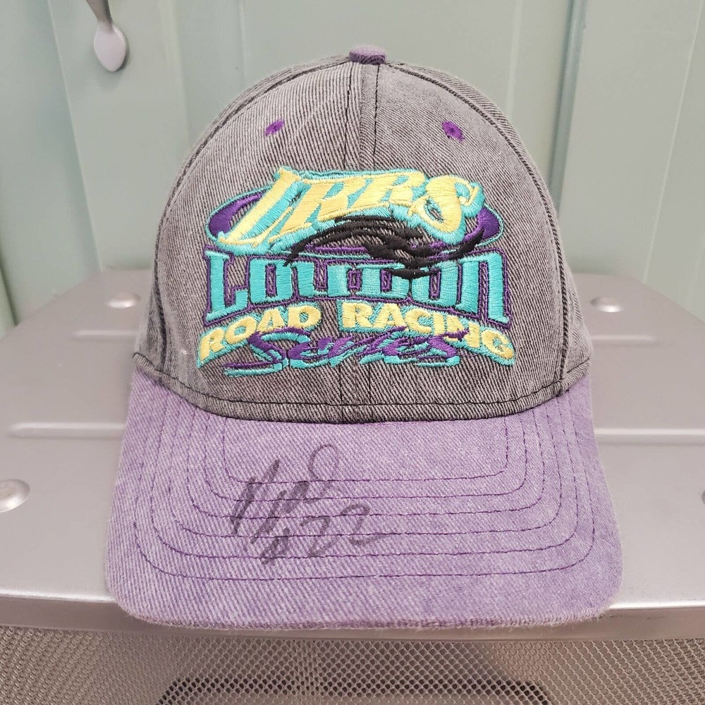 Loudon Road Racing Series LRRS Vintage Autographed Signed SnapBack USA Hat Cap